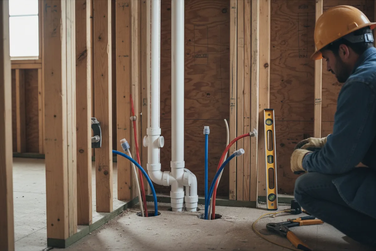 Drain and supply rough-in during Toilet Repair and Installation in Fenton